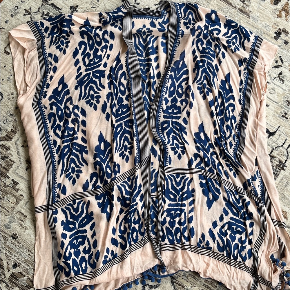 Blue and Beige Kimono